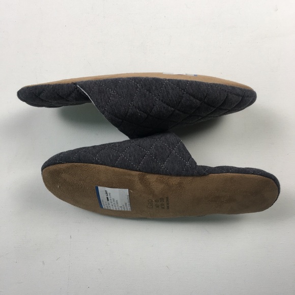 Gap Men’s Dark Grey Quilted Slippers 9 8 A23 - Picture 2 of 5
